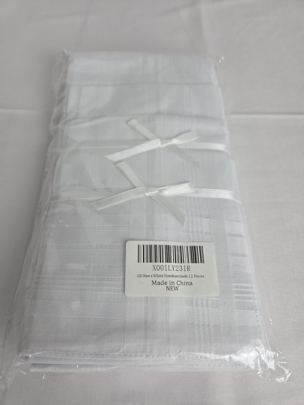 HANDKERCHIEFS...Men's White Cotton Handkerchiefs - Pack of 12